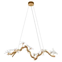 Люстра подвесная LED Voa 10378/1500P LOFT IT прозрачная на 12 ламп, основание античное бронза в стиле современный флористика арт-деко линейный птички ветви Люстра подвесная LED Voa 10378/1500P LOFT IT прозрачная на 12 ламп, основание античное бронза в стиле современный флористика арт-деко линейный птички ветви